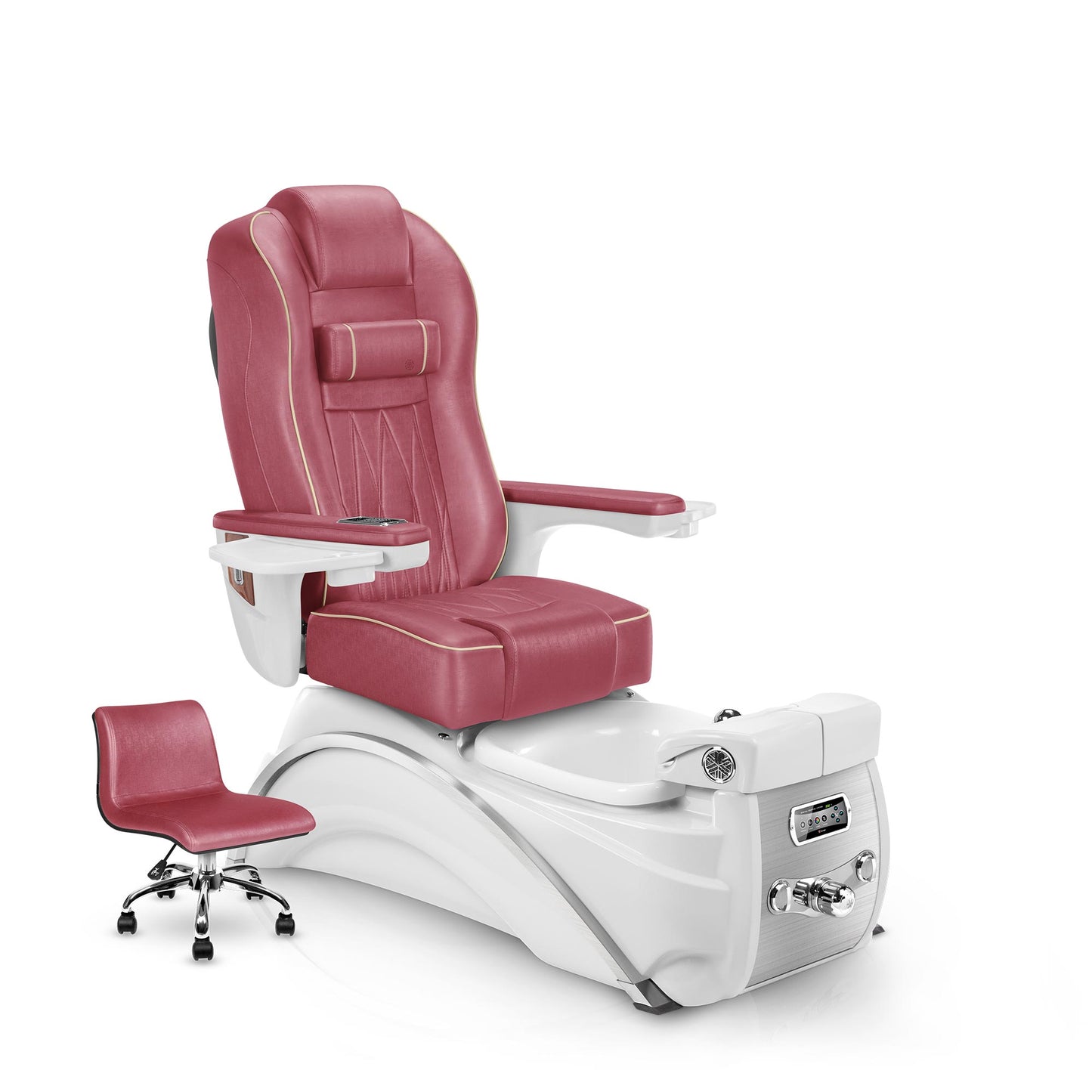 Crimson-White Pearl Elite Pedicure Chair