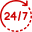 24/7 customer service icon