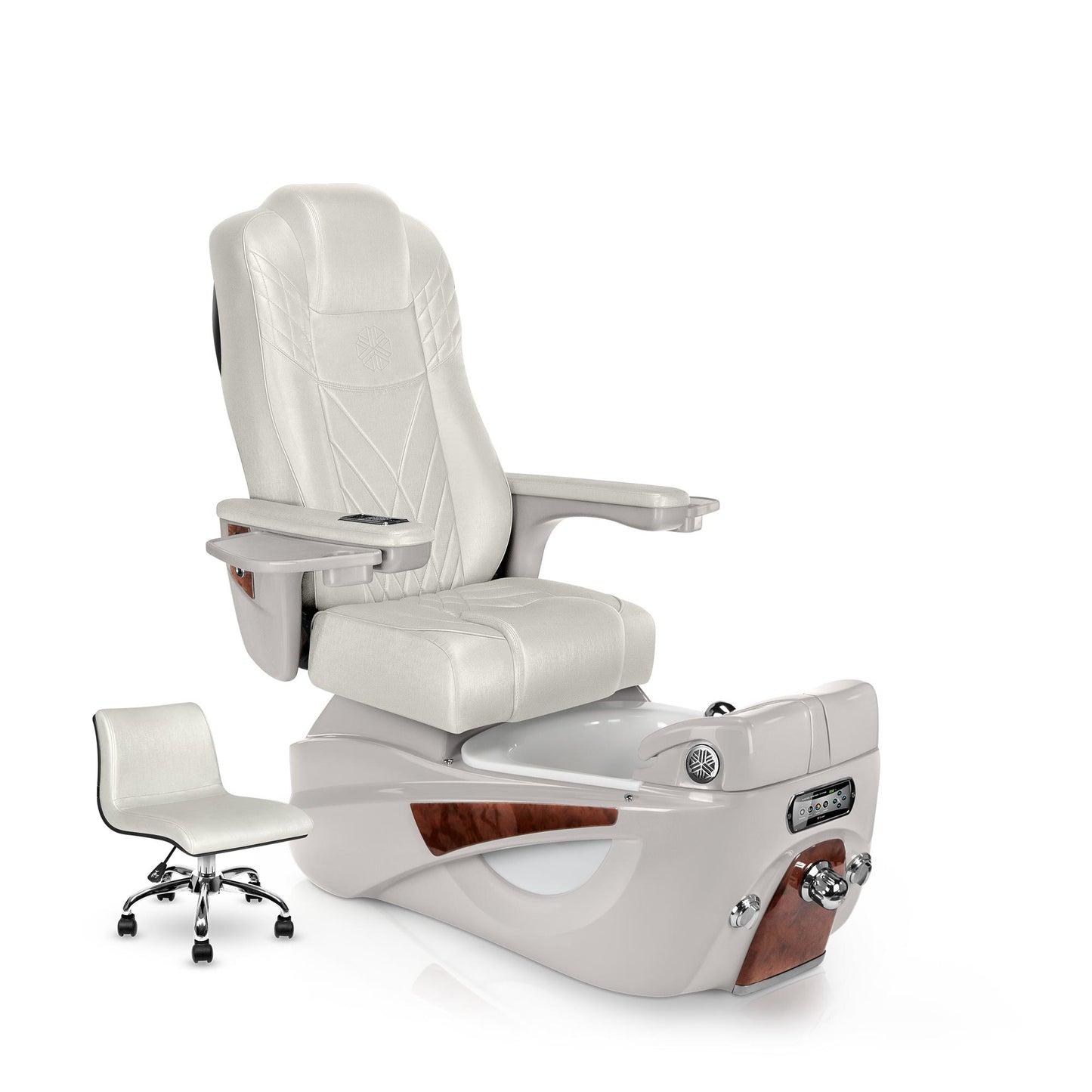 Luminous Pedicure Chair with Opal Cushion and Sandstone Base