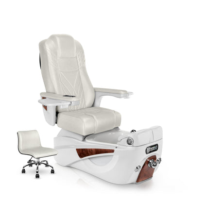 Luminous Pedicure Chair with Opal Cushion and White Pearl Base