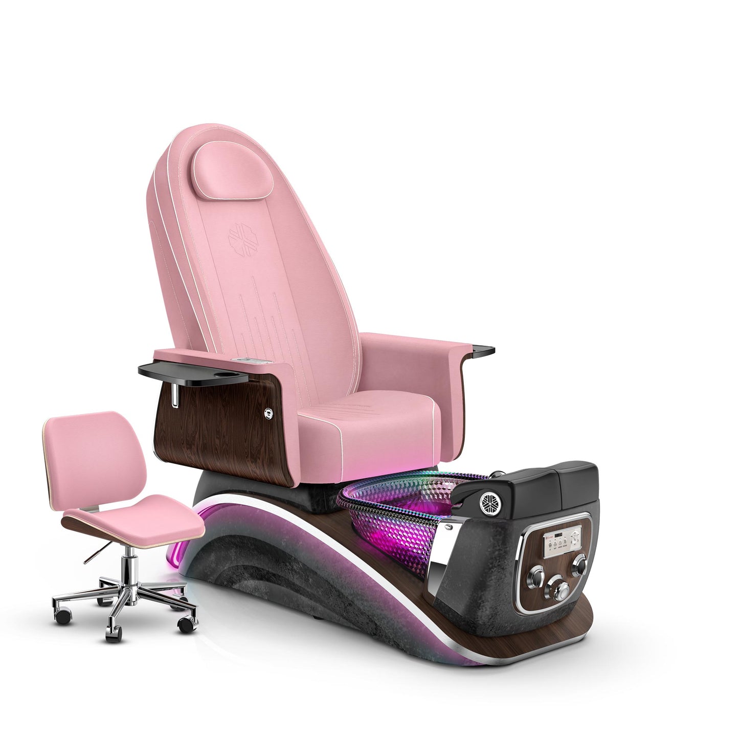 Ice Pink - Black Moonstone Lexor Mystique Pedicure Chair