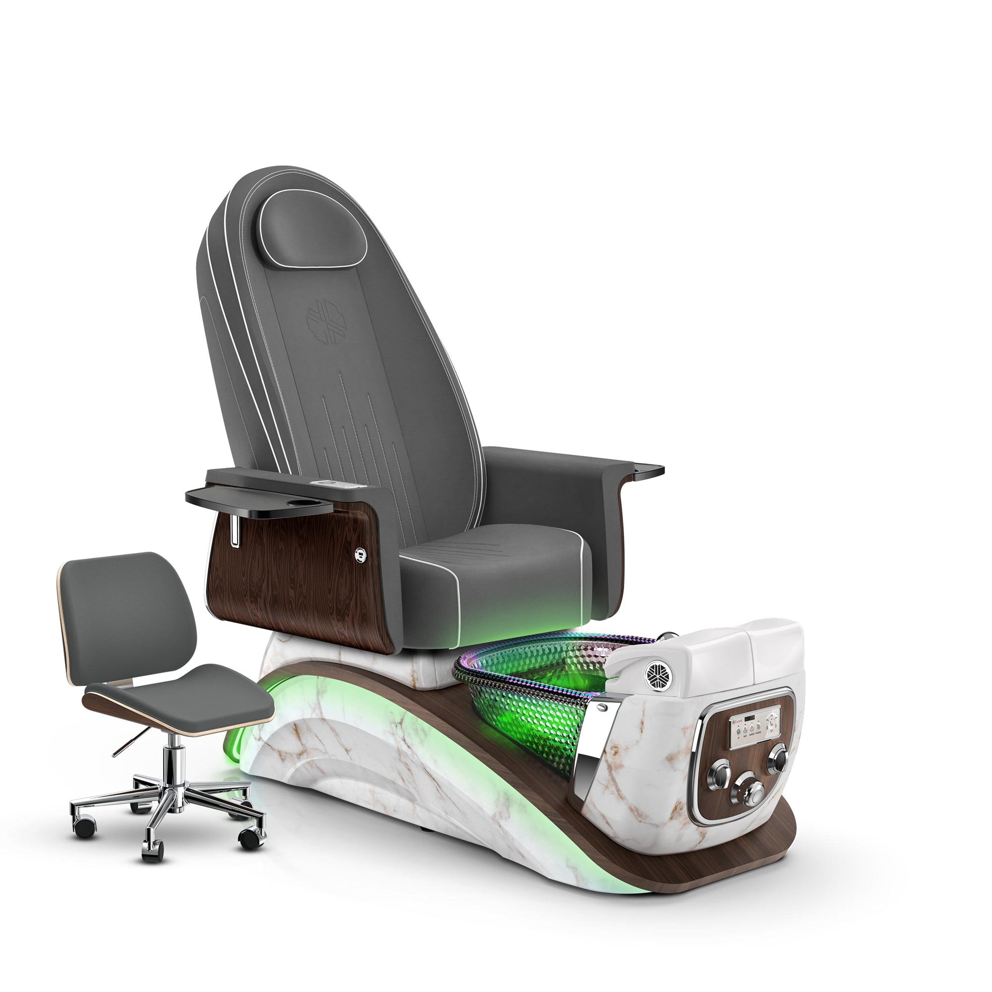 Graphite-White Moonstone Lexor Mystique Pedicure Chair