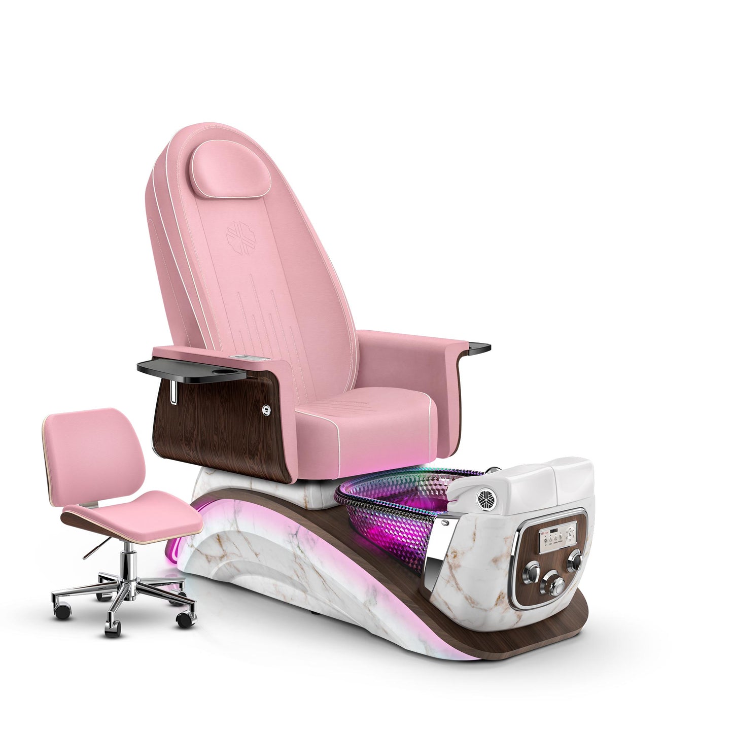 Ice Pink-White Moonstone Lexor Mystique Pedicure Chair