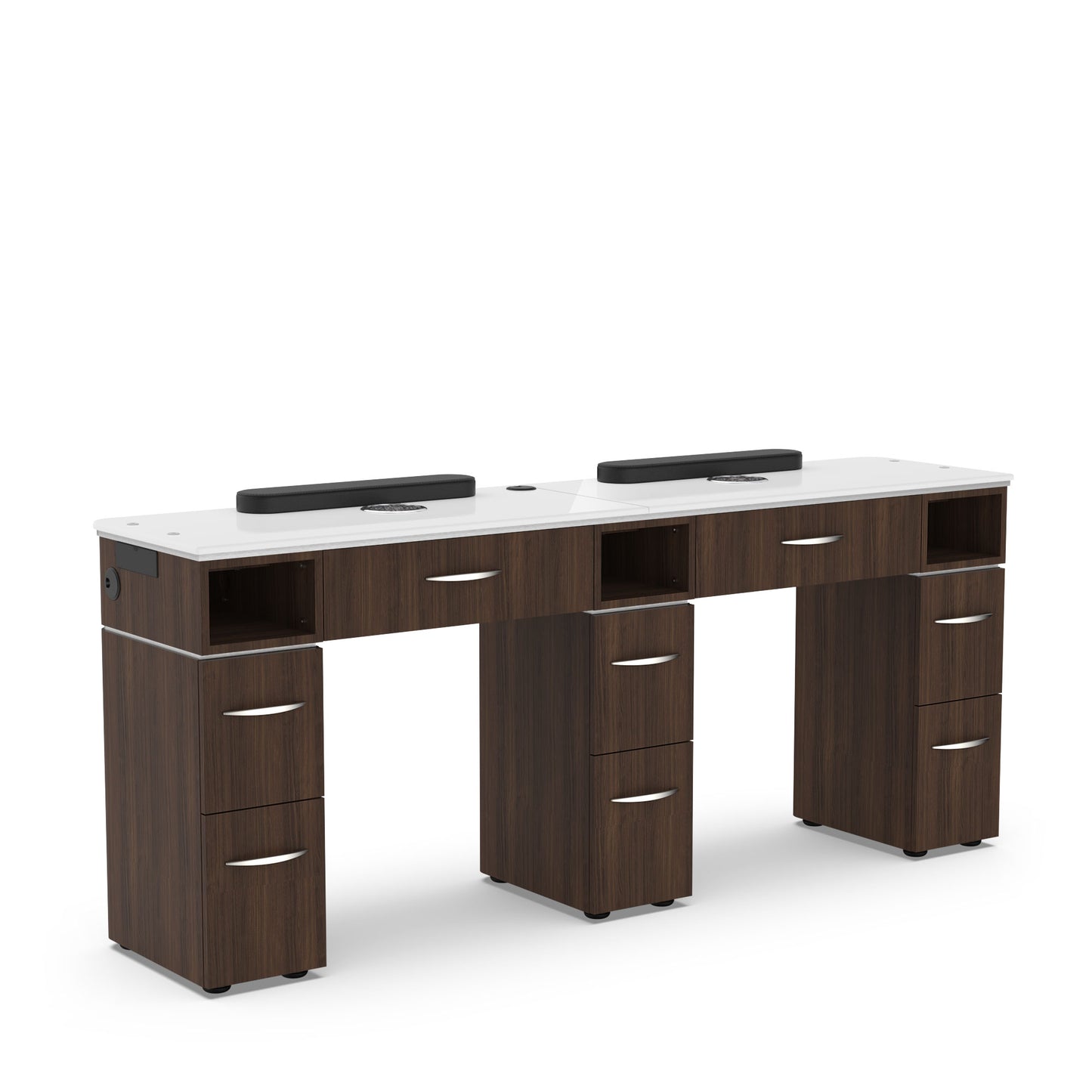 Dark Walnut Lexor VM313-DB Nail Manicure Table with vent, Back