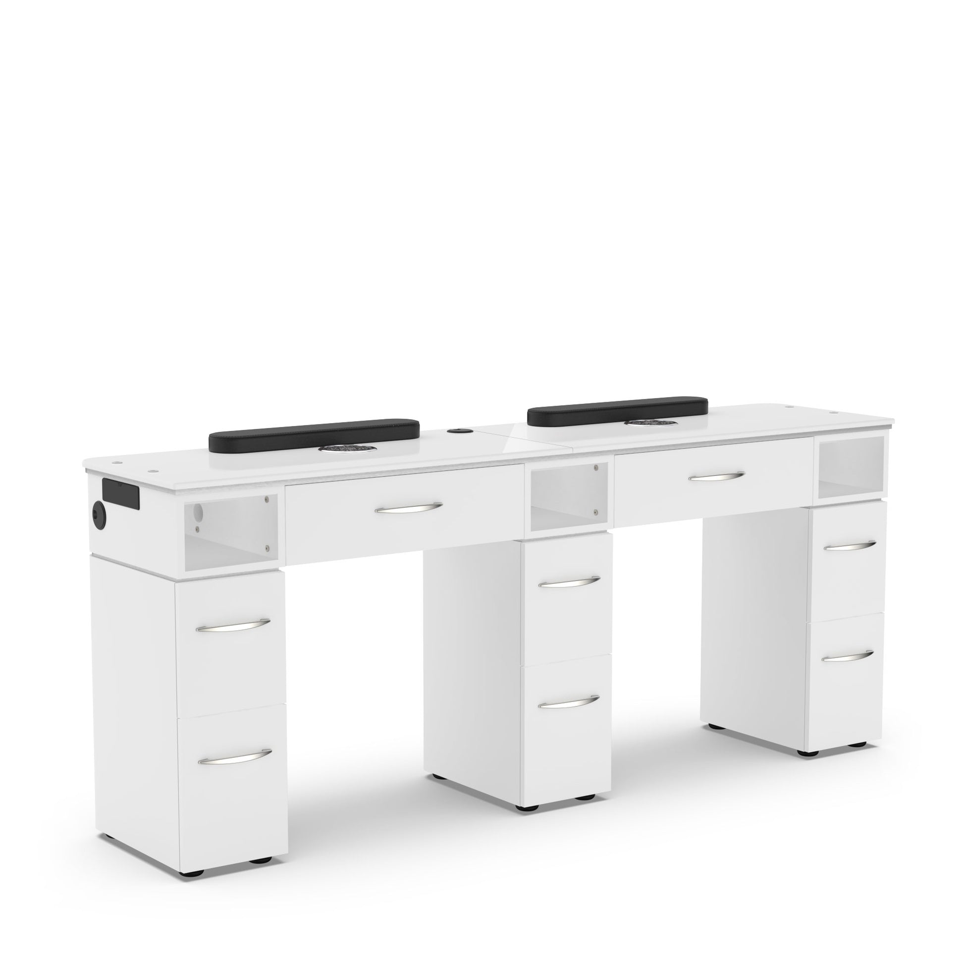 White Lexor VM313-DB Nail Manicure Table with vent, Back