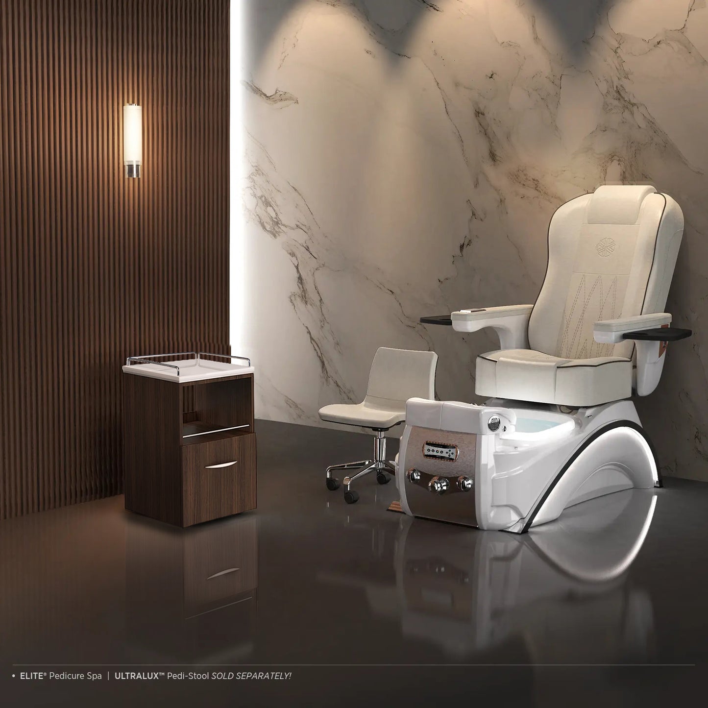Dark Walnut VM420 Pedi-Carts with Background