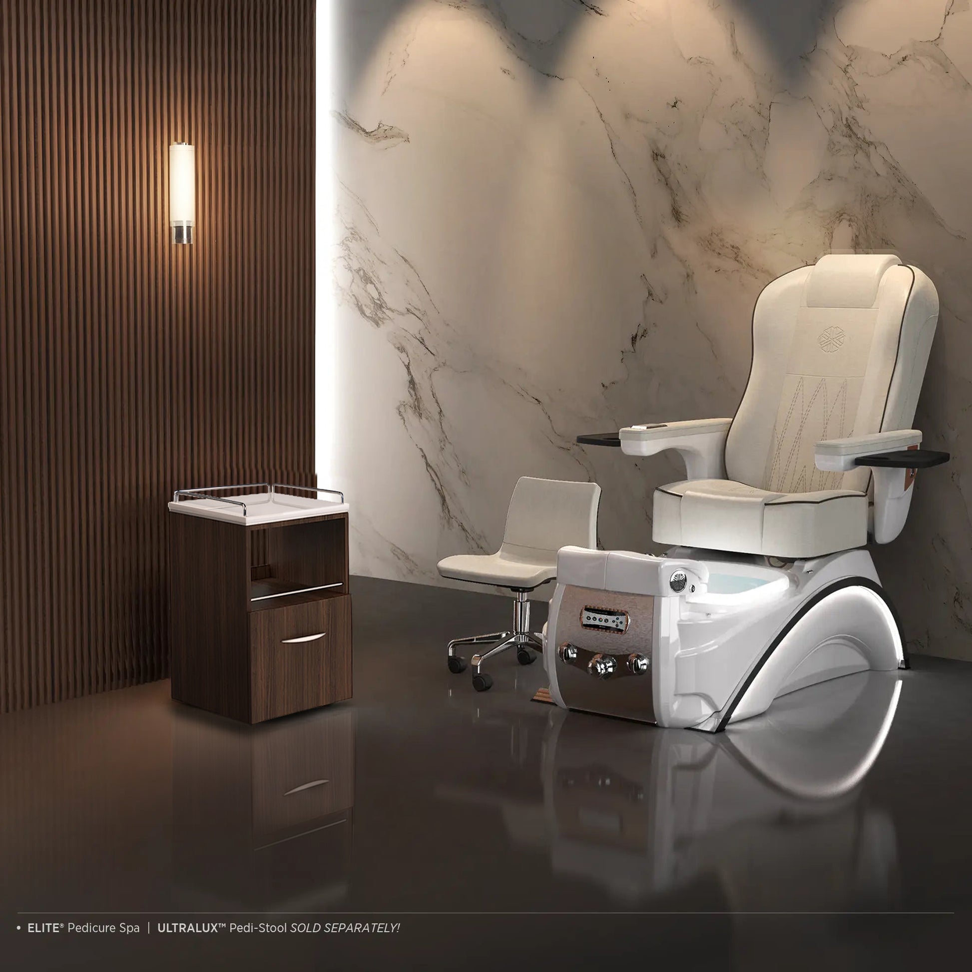 Dark Walnut VM420 Pedi-Carts with Background