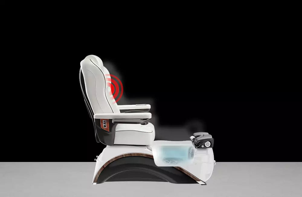 Elite Pedicure Chair Smart Features banner with pointers