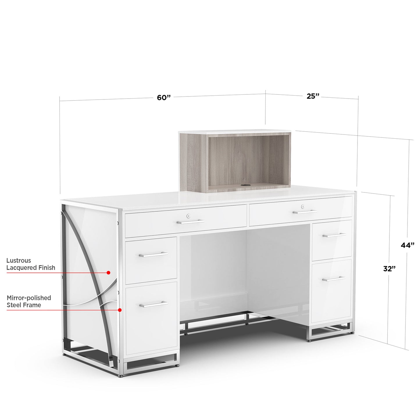 Hazel Lexor PRIVÉ Reception Desk, with Dimension