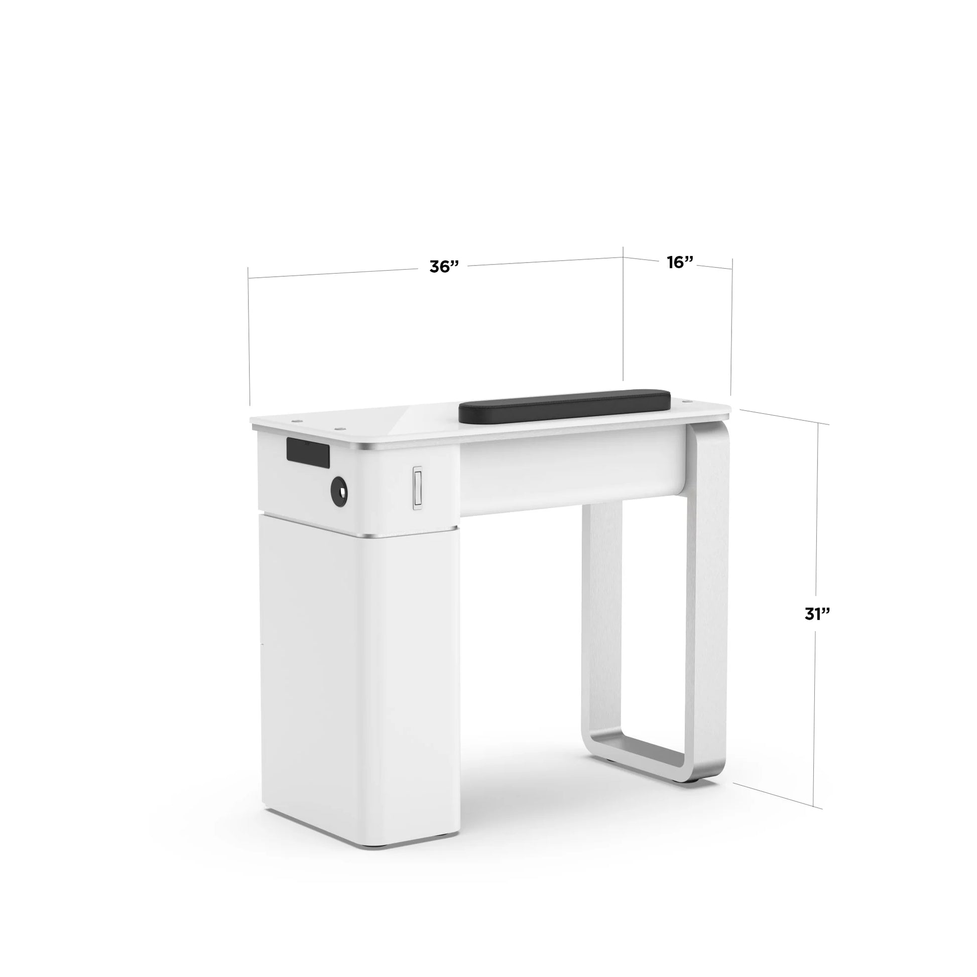 White Lexor VM312 Nail Manicure Table with Ventilation Ready, Back