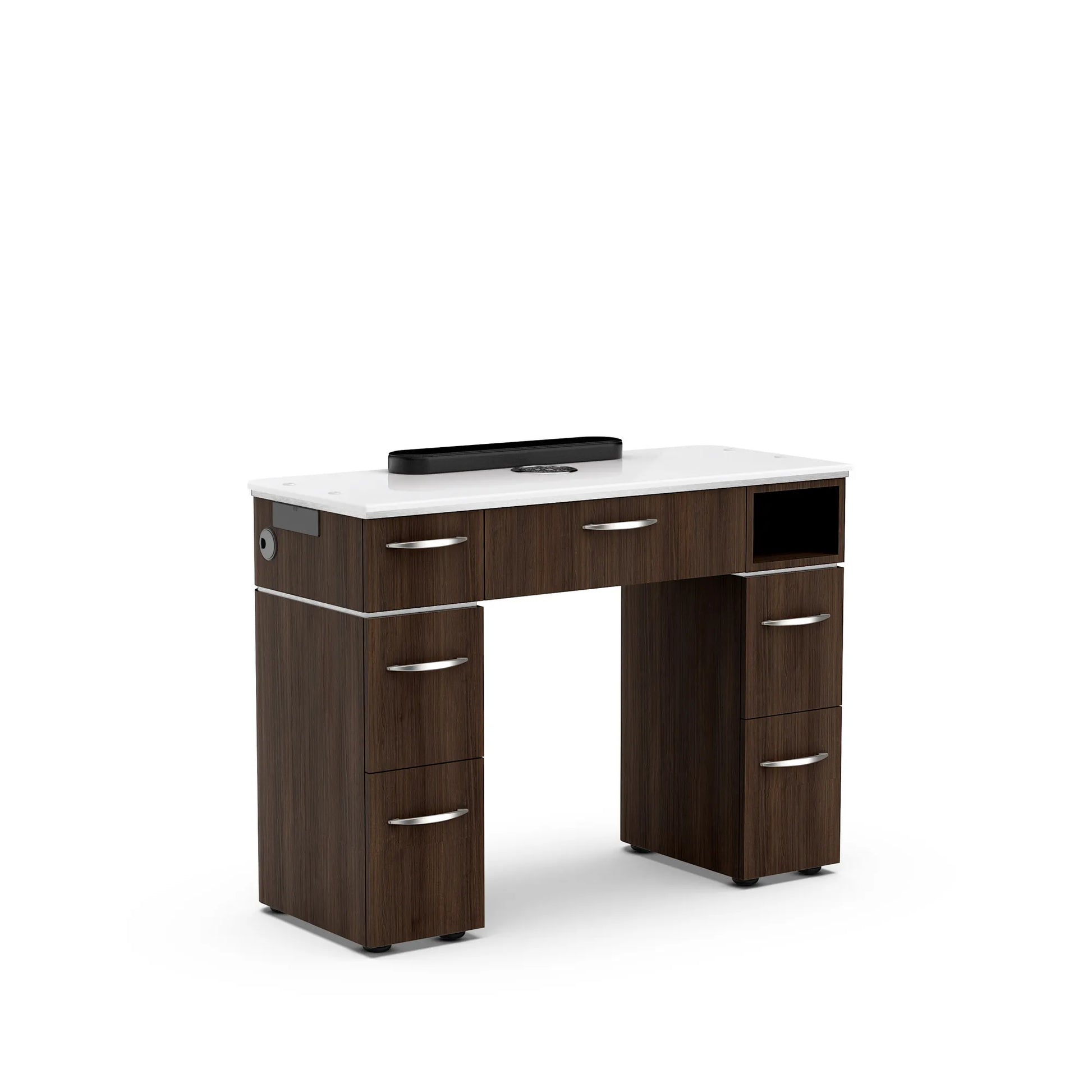 Dark Walnut Lexor VM313 Nail Manicure Table with Ventilation Ready, Back