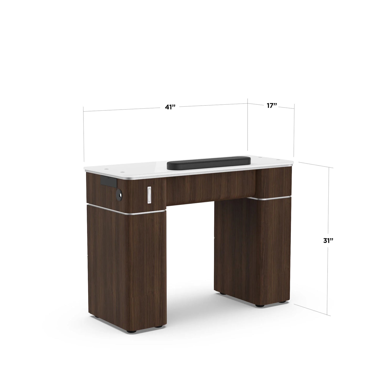 Dark Walnut Lexor VM313 Nail Manicure Table with Ventilation Ready, Front