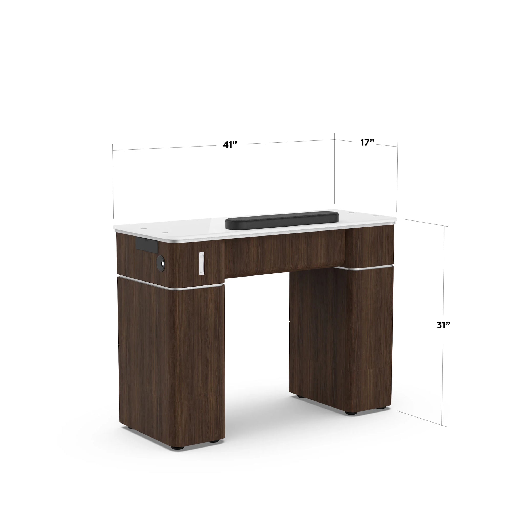 Dark Walnut Lexor VM313 Nail Manicure Table with Ventilation Ready, Front