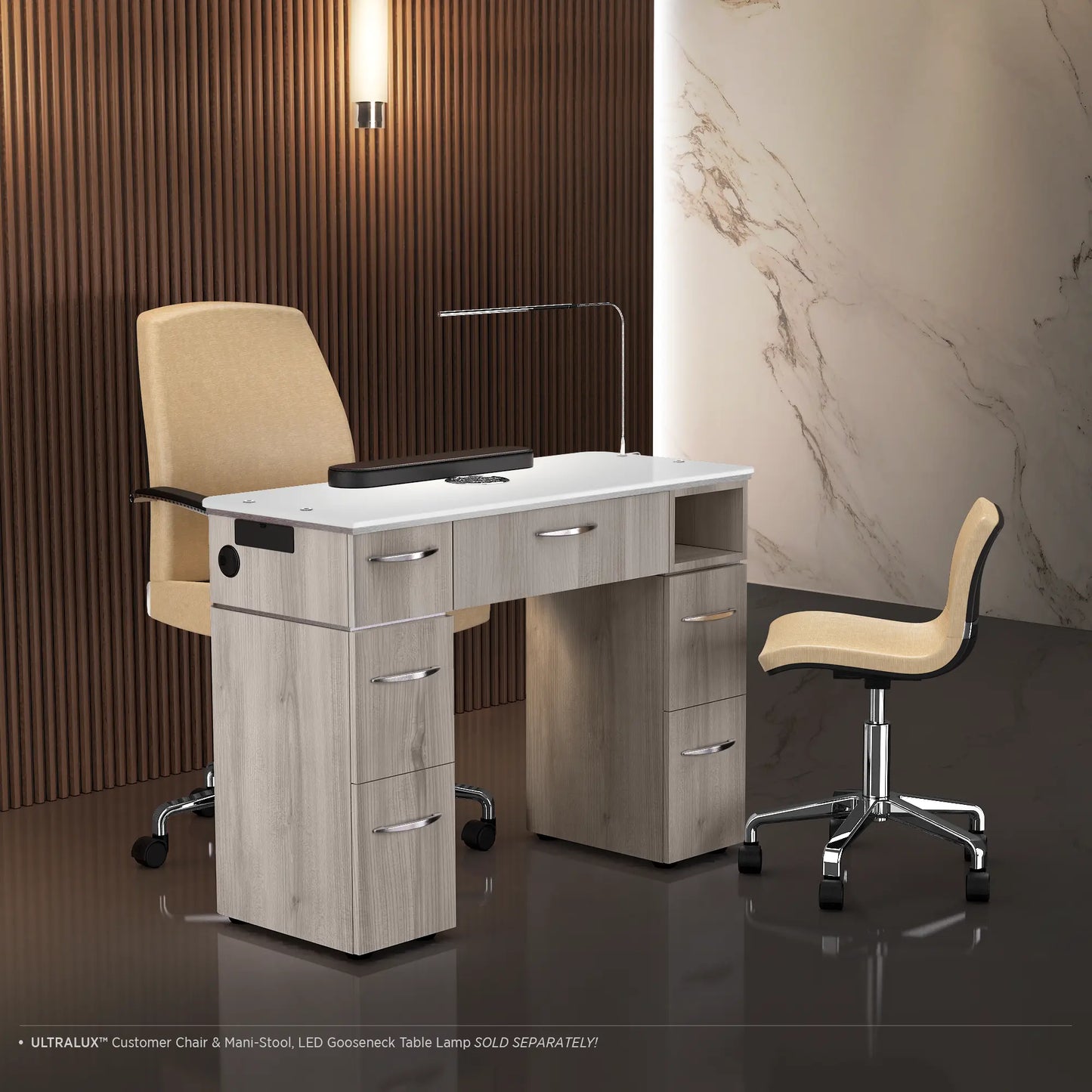 Hazel Lexor VM313 Nail Manicure Table with Ventilation Ready, with Environment