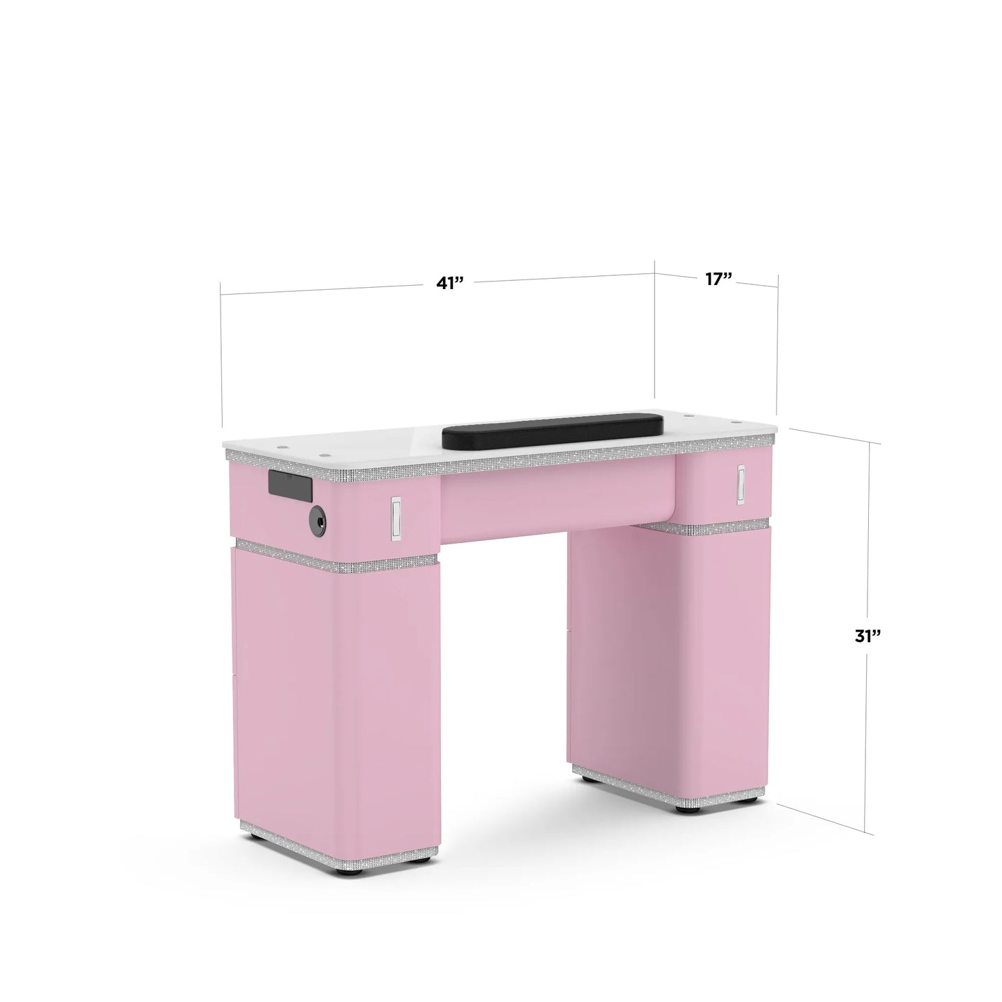 Ice Pink Lexor VM313 Nail Manicure Table, Front