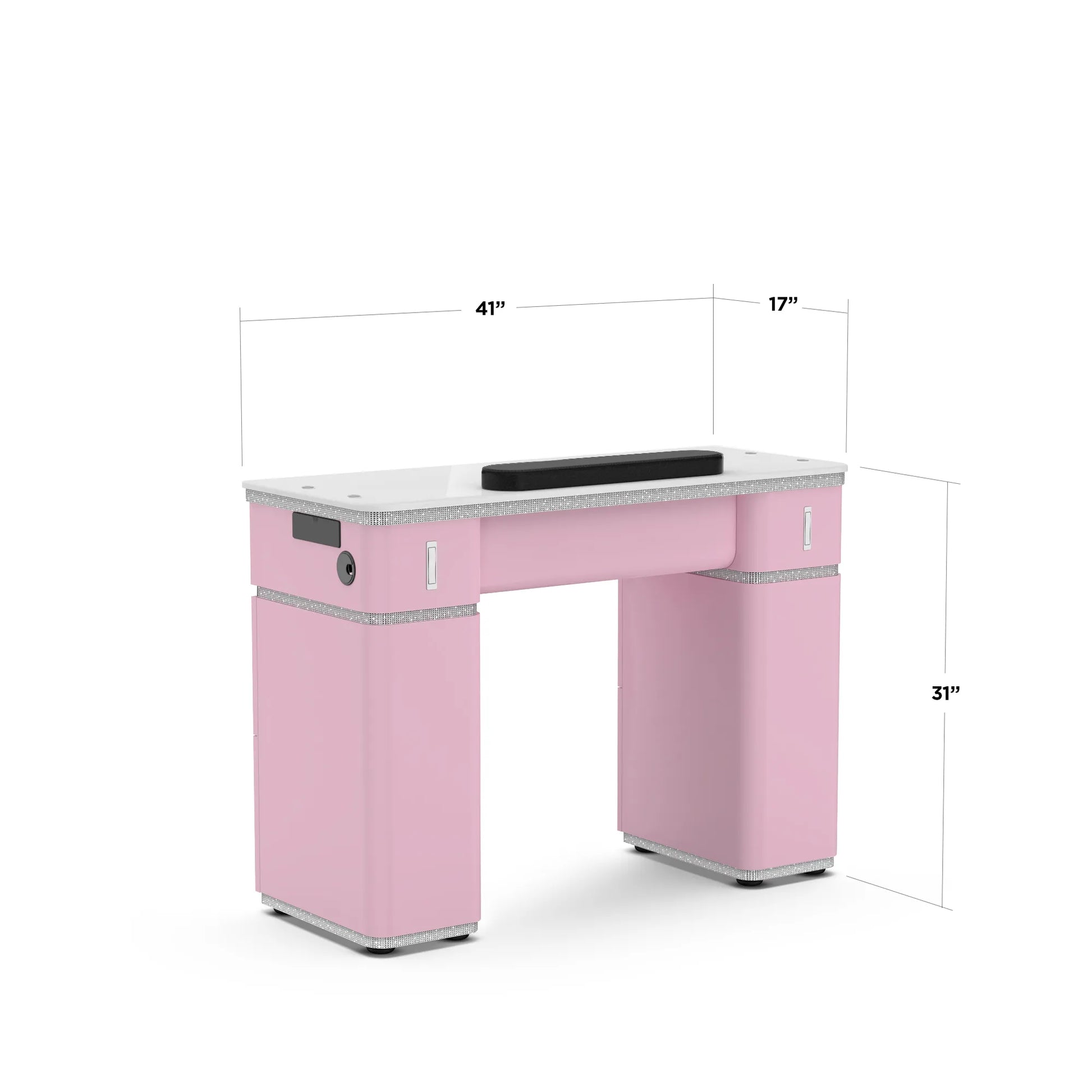 Ice Pink Lexor VM313 Nail Manicure Table, Front