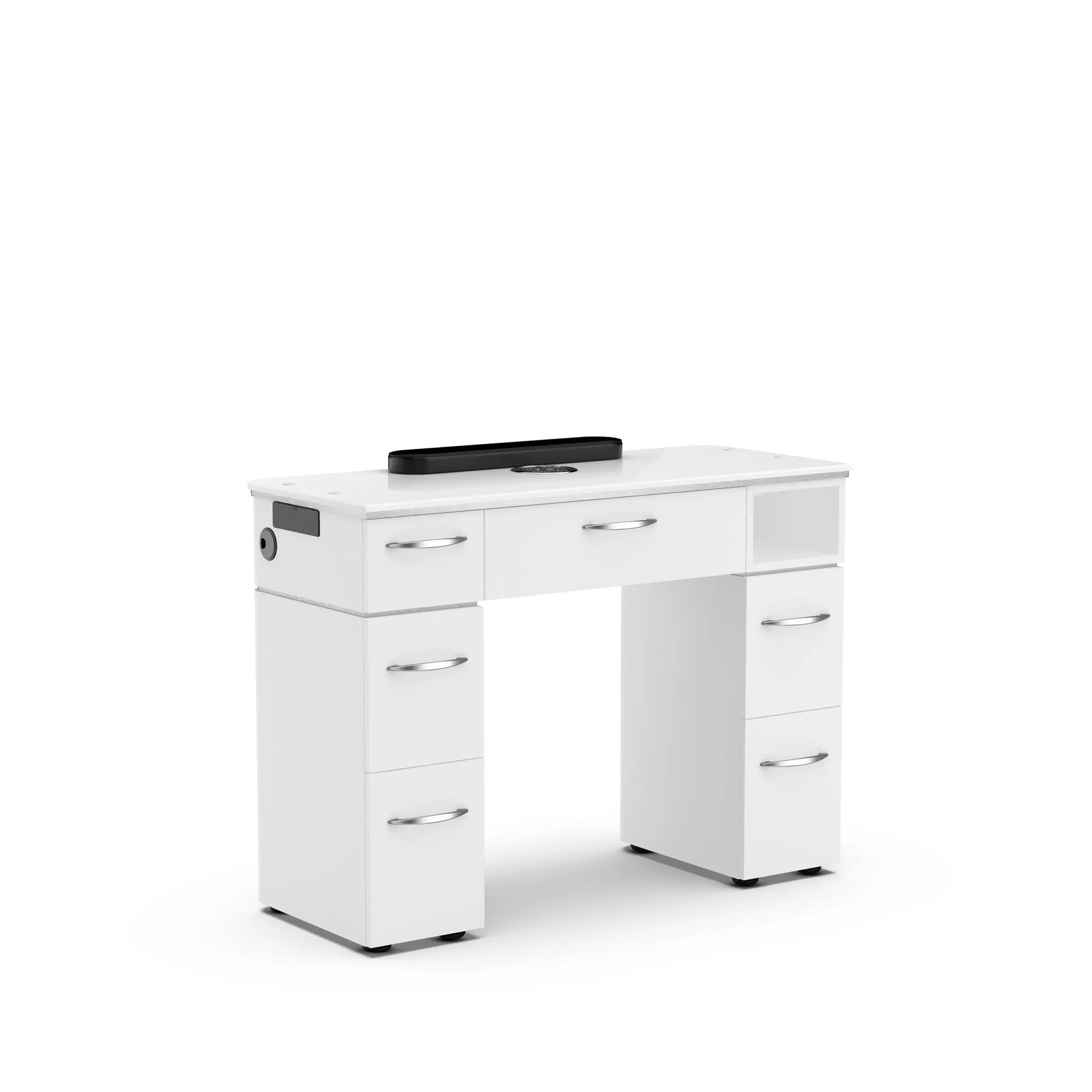 White Lexor VM313 Nail Manicure Table with Ventilation Ready, Front