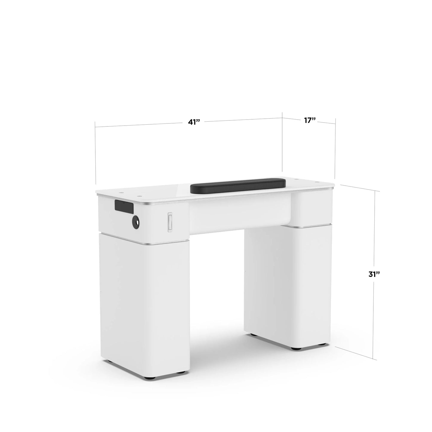 White Lexor VM313 Nail Manicure Table with Ventilation Ready, Back