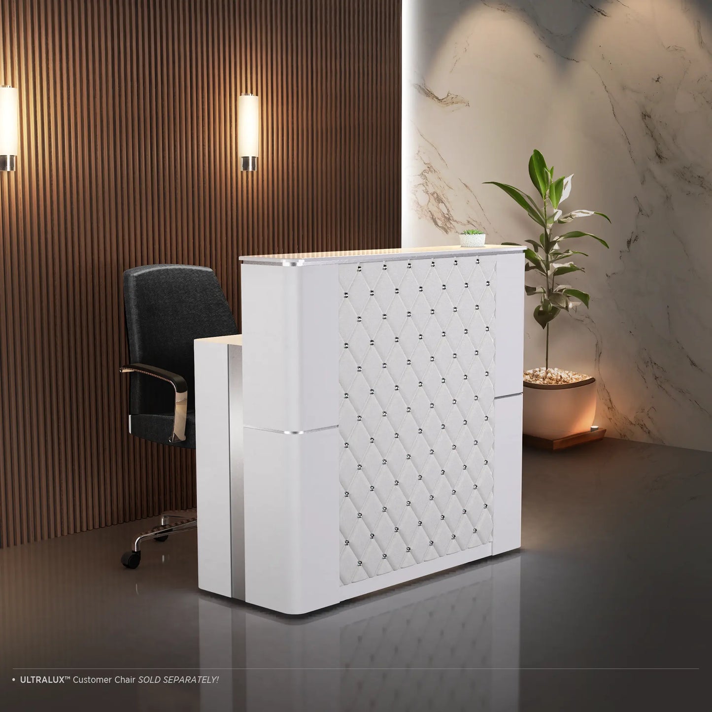 White Lexor VM511 MODEN Reception Counter, with Environment
