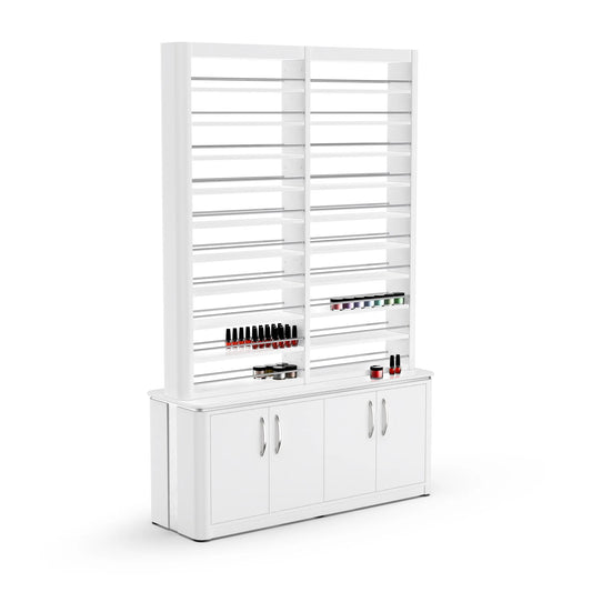 White Lexor VM840 Double Nail Polish Rack with Storage