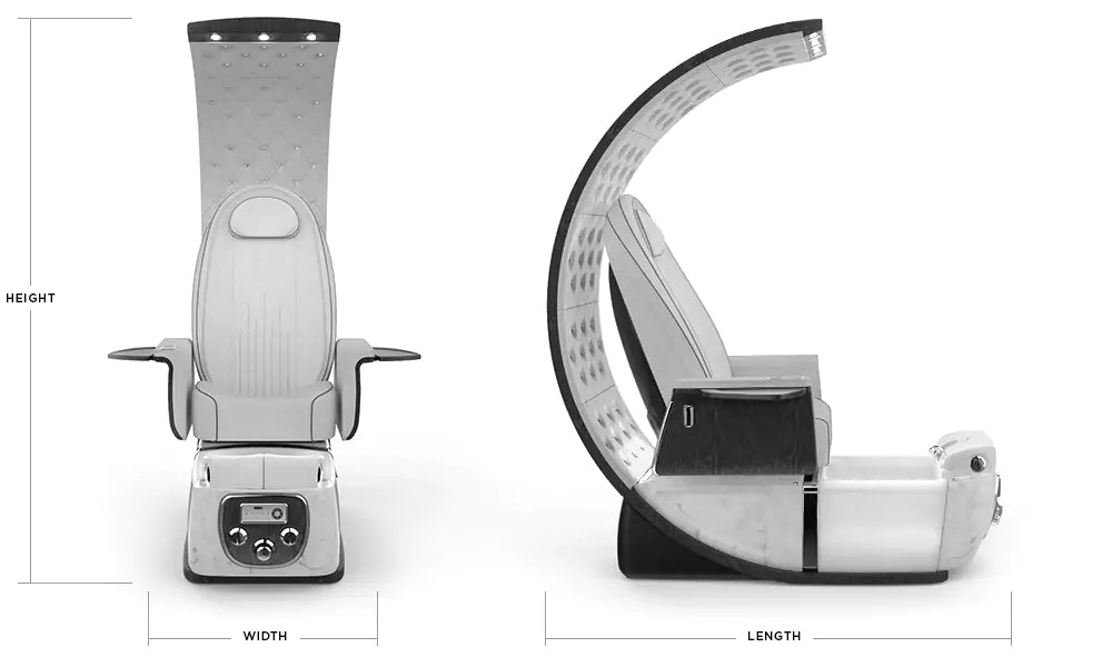 Lexor | PRIVÉ Lounge Pedicure Chair Technical Specs Banner