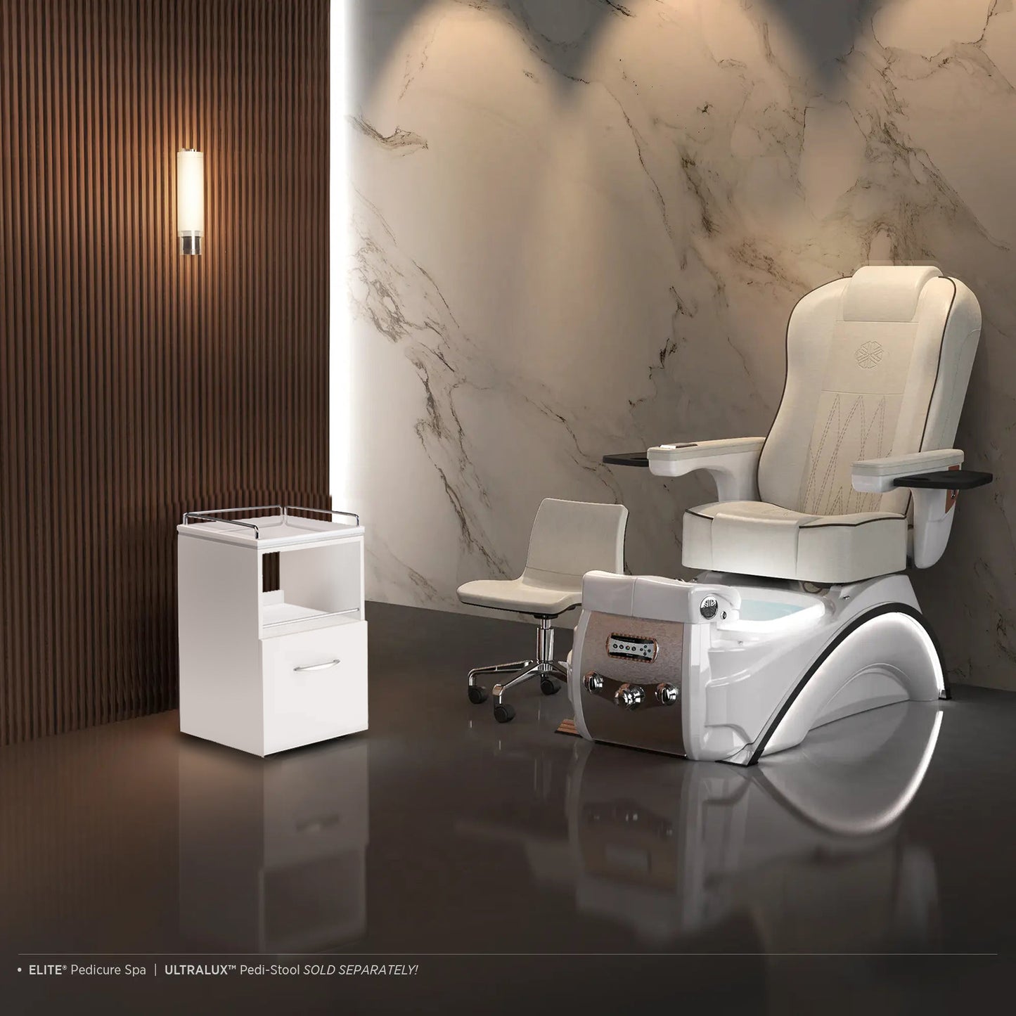 White VM420 Pedi-Carts with Backgrounds
