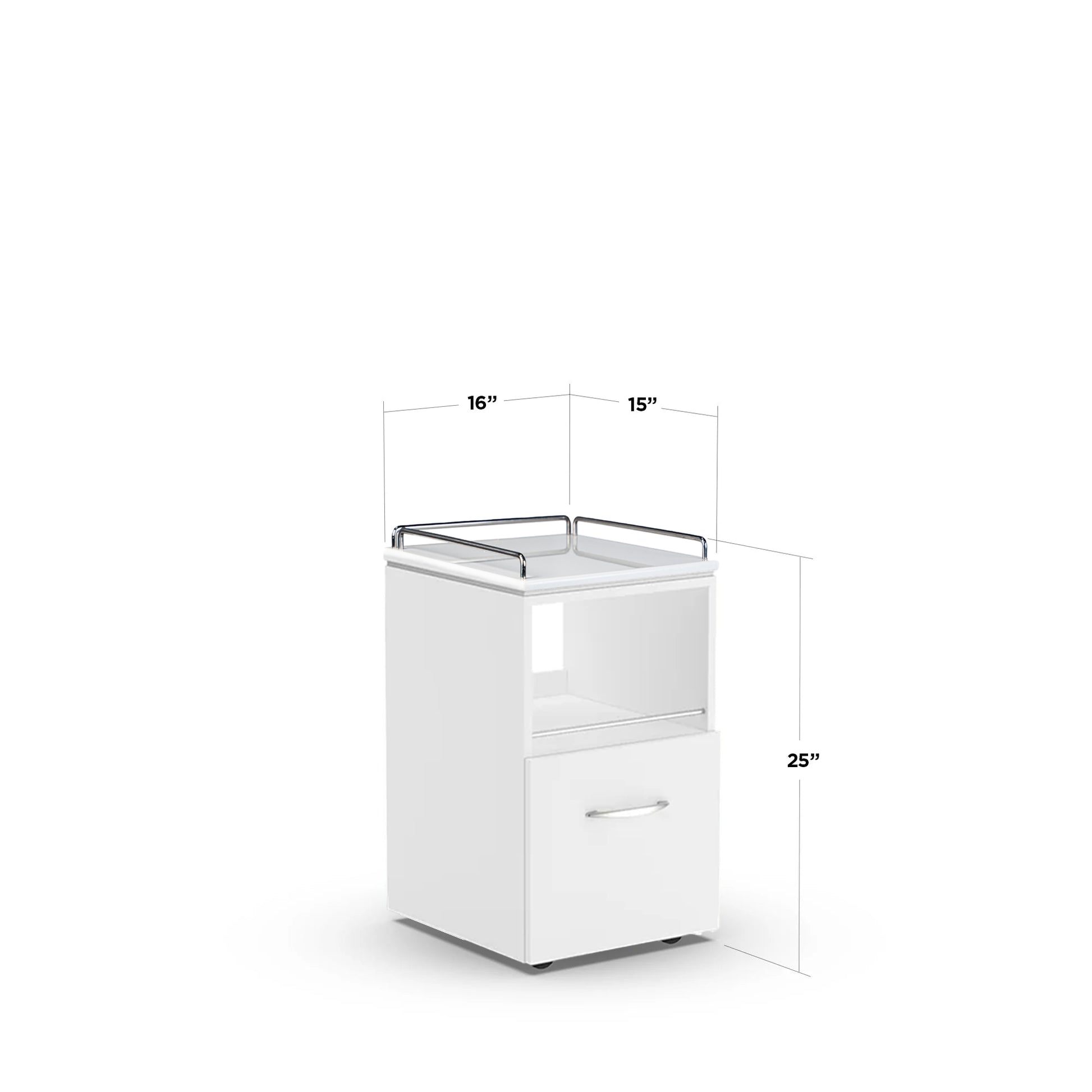 White VM420 Pedi-Carts with dimensions