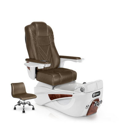 Lexor LUMINOUS pedicure chair with cola cushion and white pearl spa base