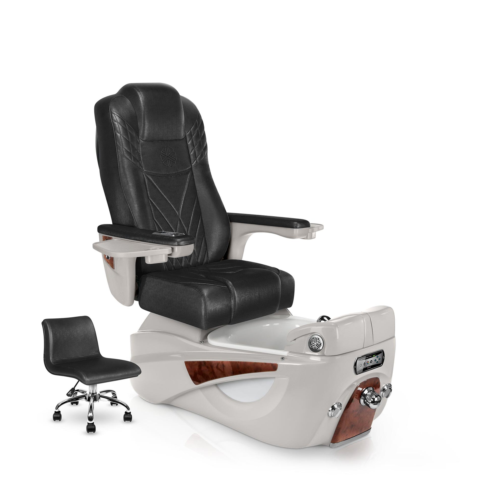 Lexor LUMINOUS pedicure chair with noir cushion and sandstone spa base