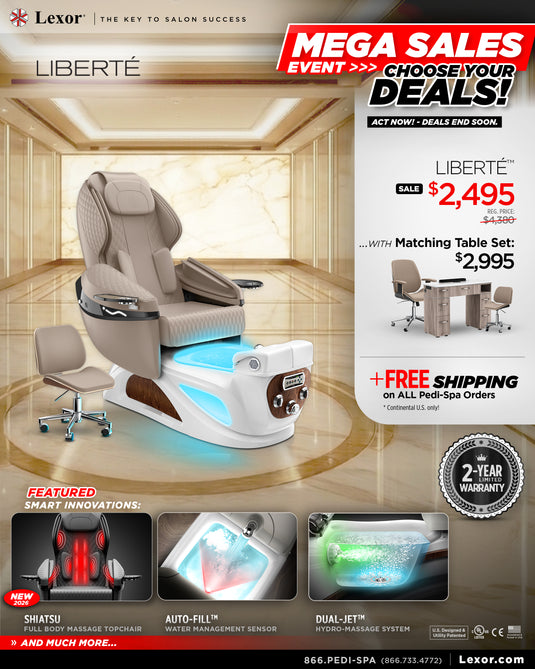 Liberté Pedicure Chair - Lexor Mega Sales Event