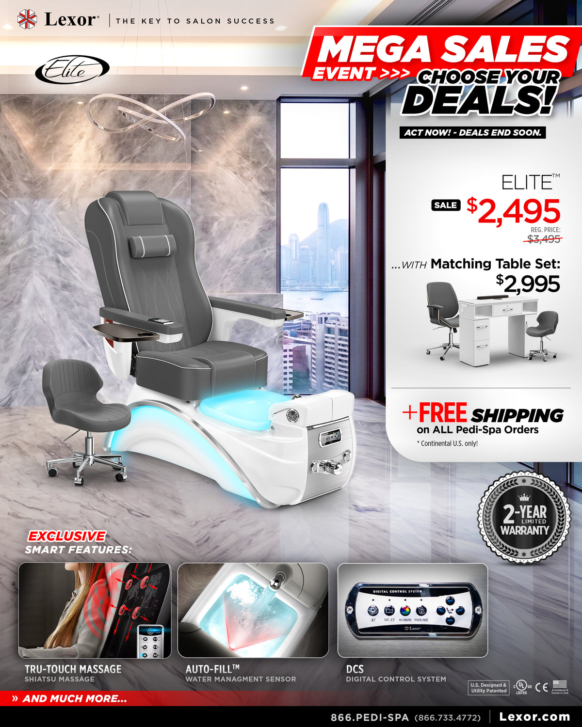 Elite Pedicure Chair MEGA Sale Promotional Banner