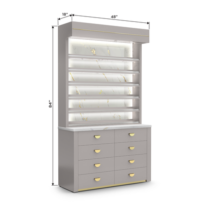 Lumiere Polish Rack with Dimensions
