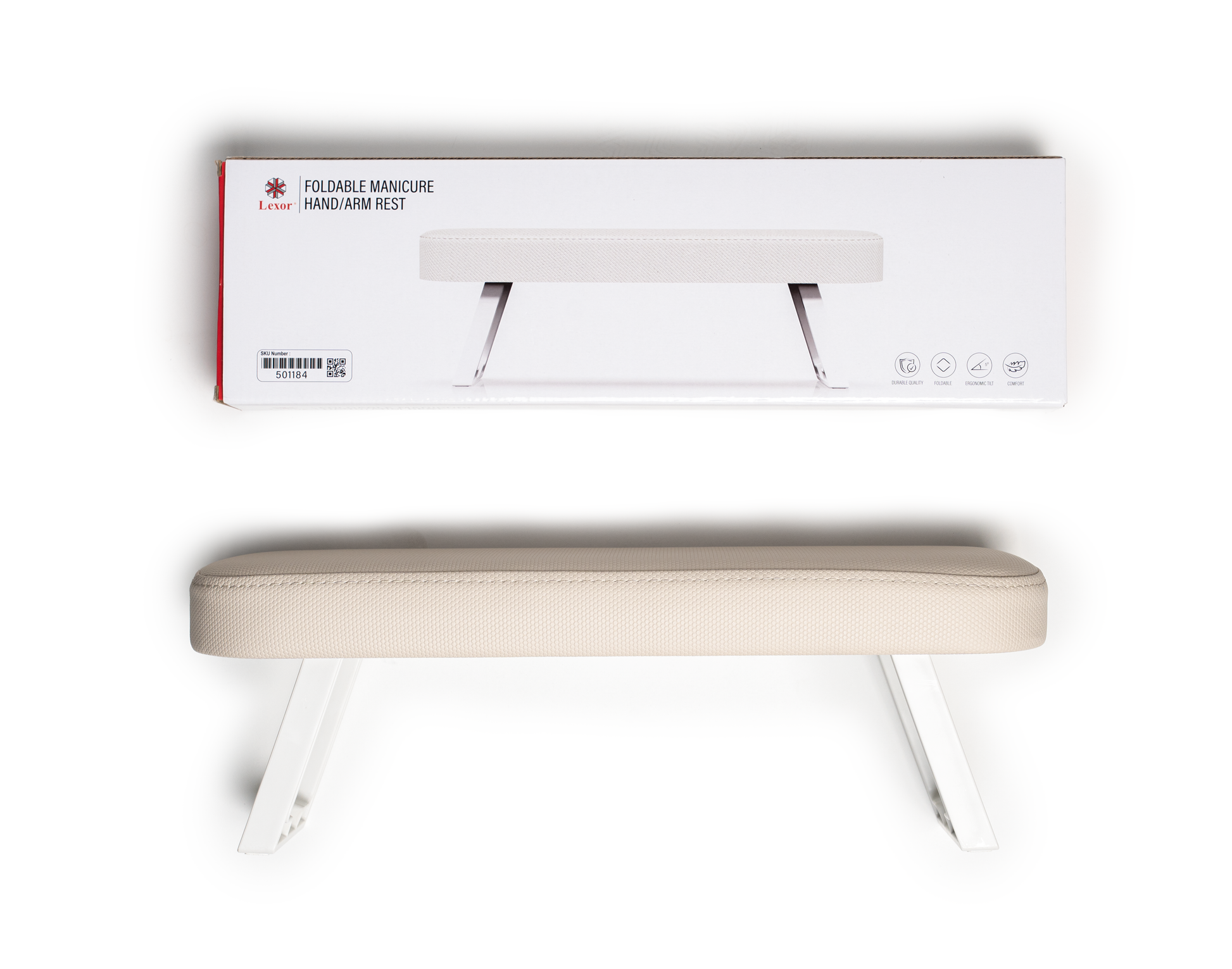 Ivory Manicure Folding Armrest with Box