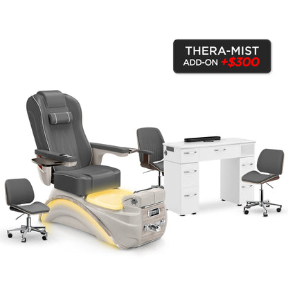 ELITE Pedicure Chair with Nail Table Set Package