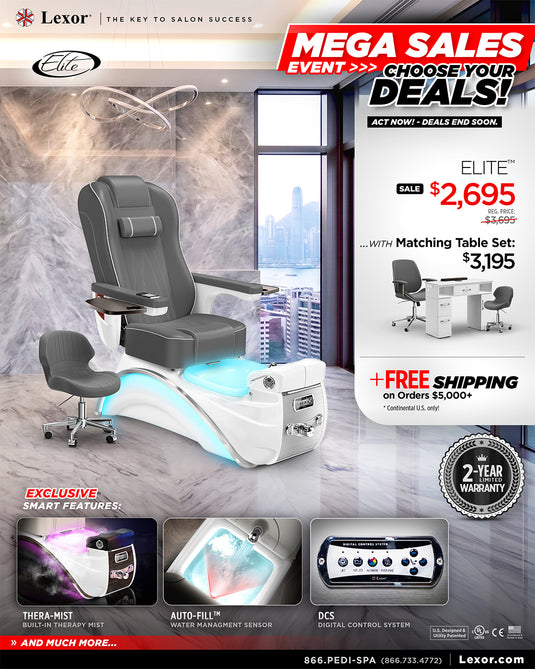 New Elite Pedicure Chair Promo Banner October 2026