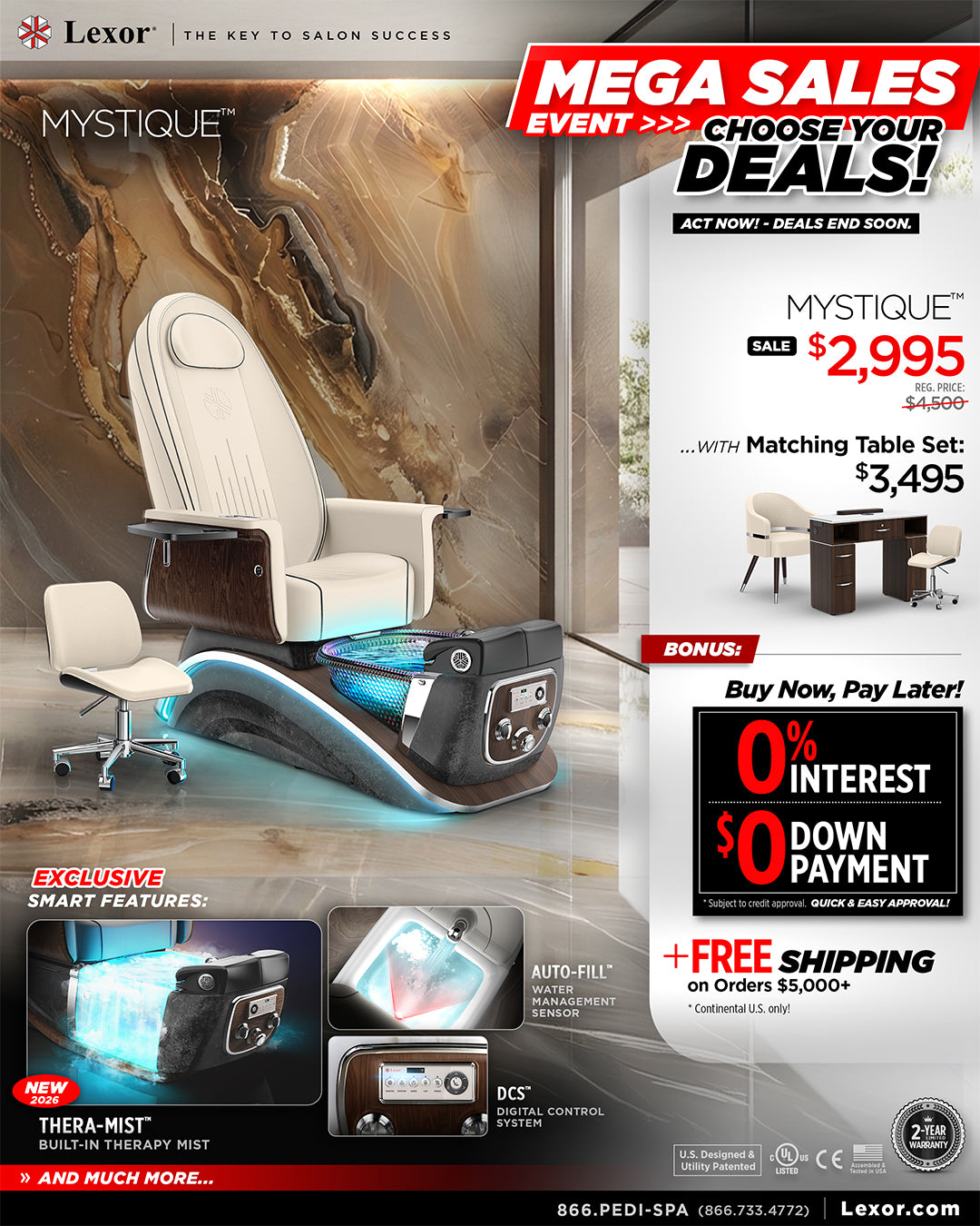 Mystique Pedicure Chair Promo Banner October 2026