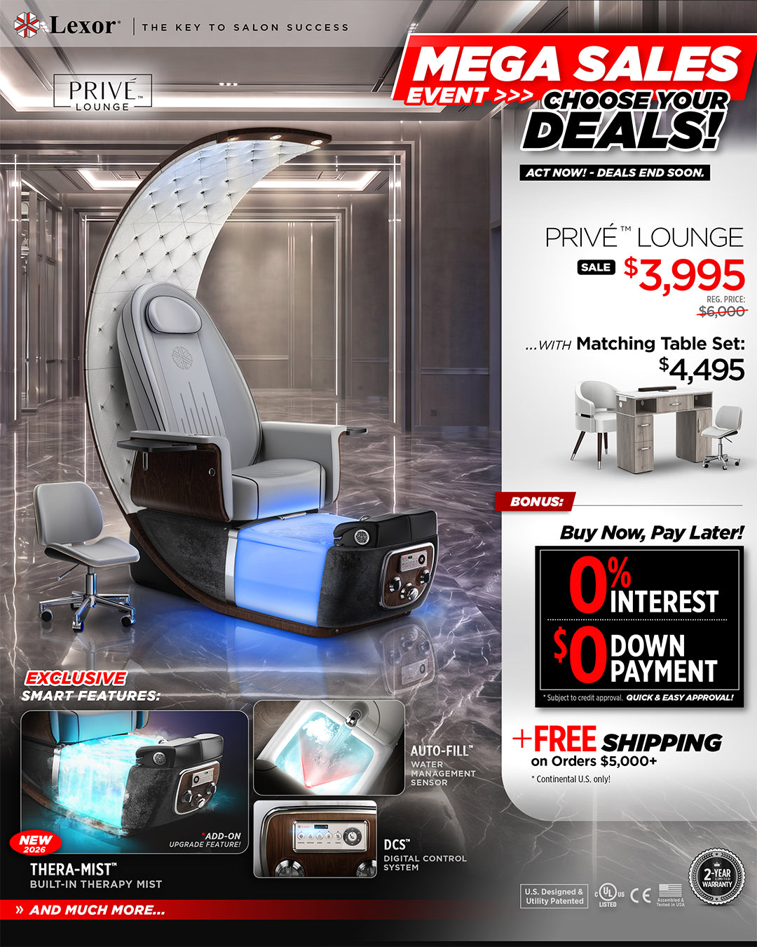 PRIVÉ Lounge Pedicure Chair Promo Banner October 2026
