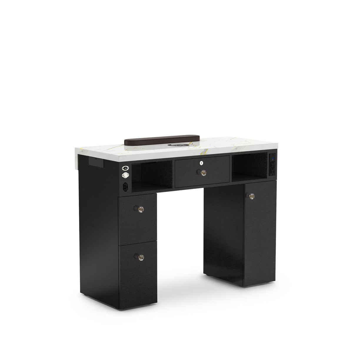 Black - Lumiere Nail Table with Dust Collector - Backside