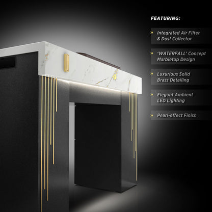Black - Lumiere Nail Table with Dust Collector Detail
