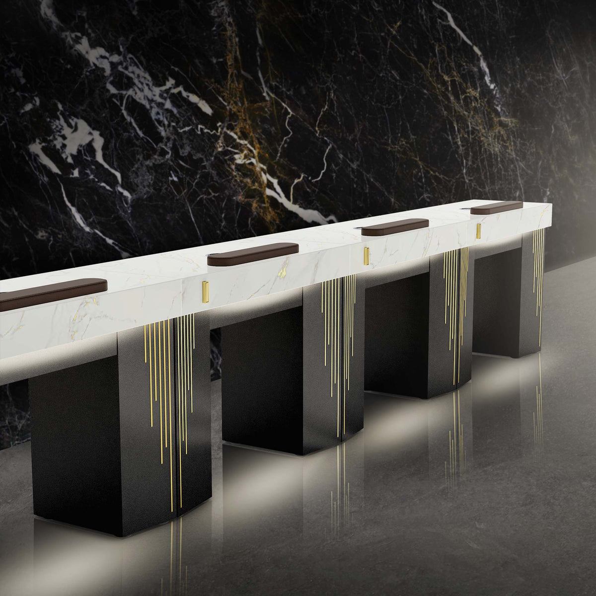 Black LM - Lumiere Nail Table with Dust Collector Row
