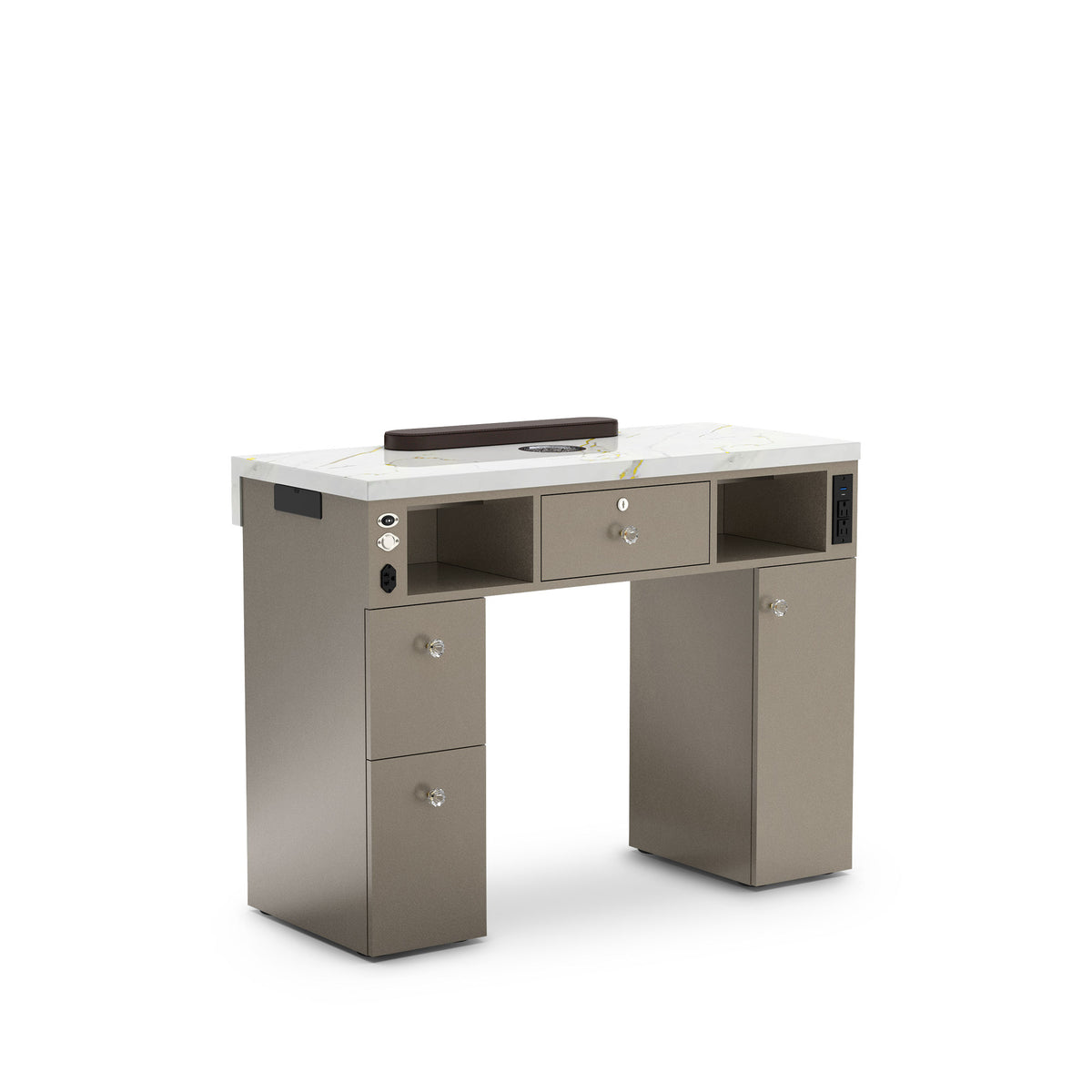 Champaign - Lumiere Nail Table with Dust Collector Back view