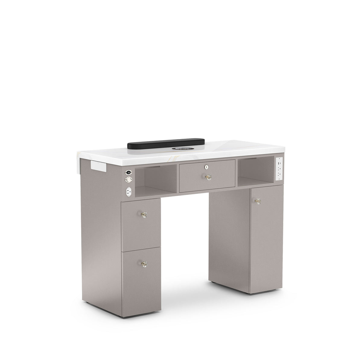 Champagne - Lumiere Nail Table with Dust Collector Back view