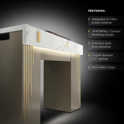 Champaign - Lumiere Nail Table with Dust Collector Details
