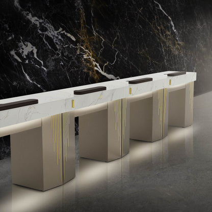 Champaign - Lumiere Nail Table with Dust Collector Row