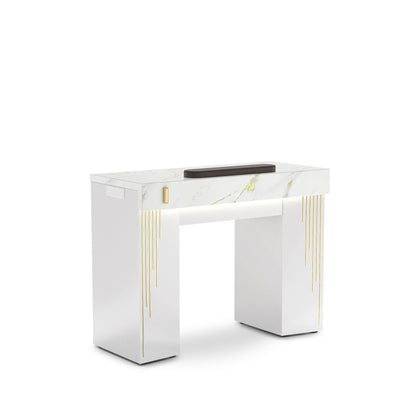 White Pearl - Lumiere Nail Table with Dust Collector