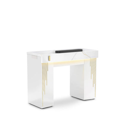White Pearl LM - Lumiere Nail Table with Dust Collector