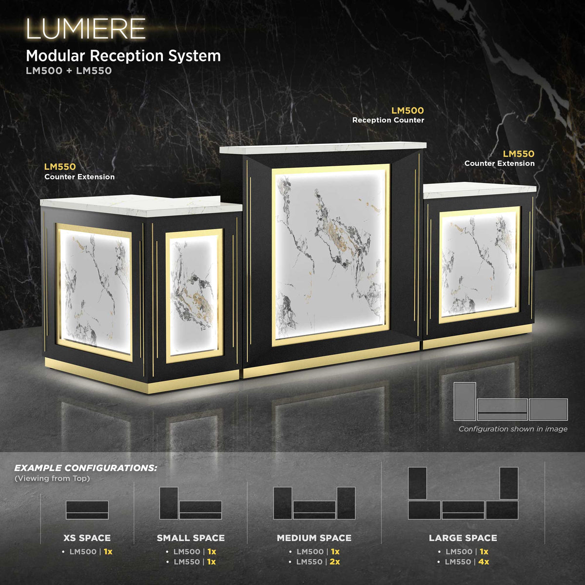 Black-lm Lumiere Reception Counter details
