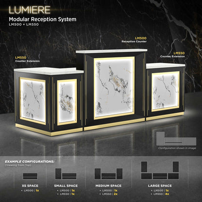 Black-lm Lumiere Reception Counter details
