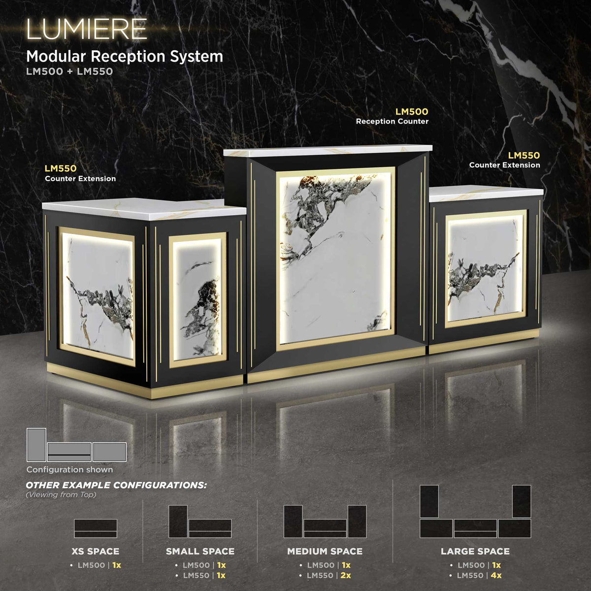 Black LM - Lumiere Reception Counter details