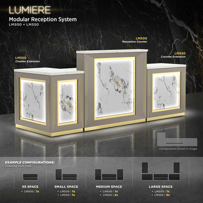 Champaign Lumiere Reception Counter details